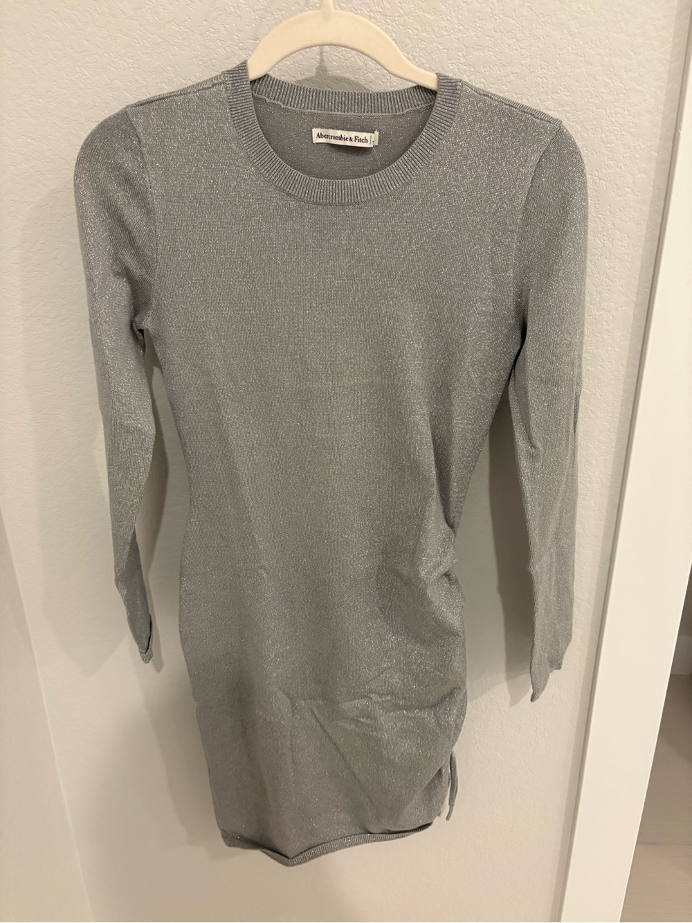 Abercrombie & Fitch Metallic Silver Crewneck Sweater